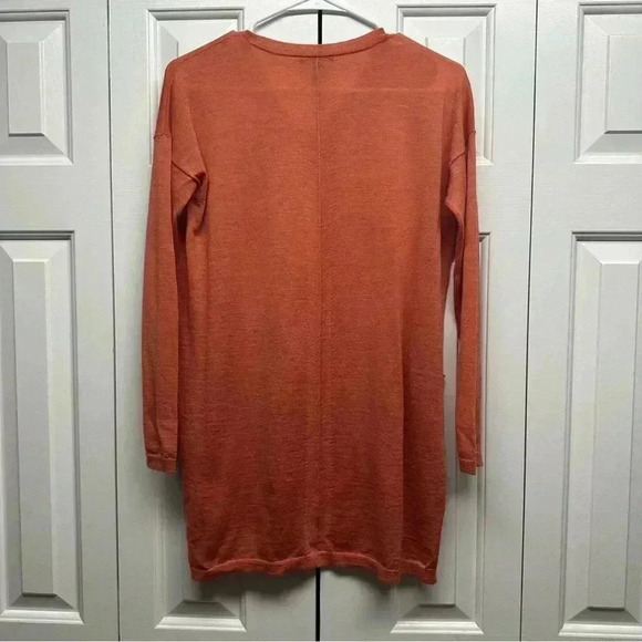 Eileen Fisher 100% Merino Wool Rust Orange Pocket Tunic Sweater PP/PTP or S/XS P - Picture 6 of 10